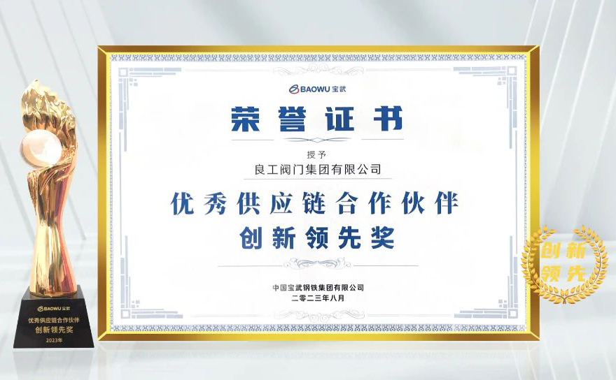 良固股份集团荣获中国宝武钢铁集团“2022年度优秀供应链合作伙伴-创新领先奖”